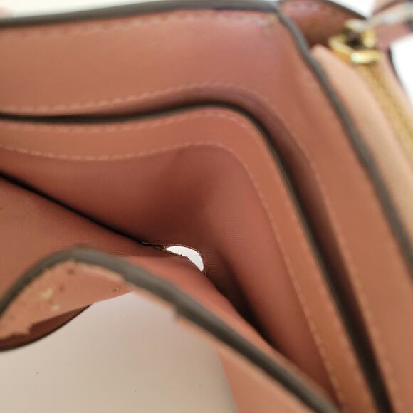 Tory Burch Pink Leather Zip Around Medium Credit Card Wallet Compact Logo - Picture 6 of 12